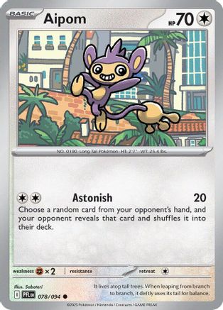 Aipom 078  - Reverse Holofoil ME02 Phantasmal Flames - Common