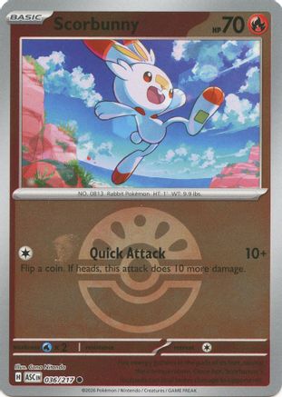 Scorbunny 036/217  - Reverse Holofoil ME Ascended Heroes - Common