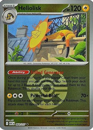 Heliolisk 064/217  - Reverse Holofoil ME Ascended Heroes - Uncommon