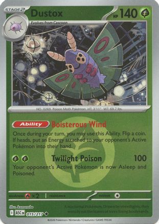 Dustox 015/217  - Reverse Holofoil ME Ascended Heroes - Uncommon