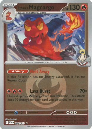 Ethan's Magcargo 024/217  - Reverse Holofoil ME Ascended Heroes - Rare