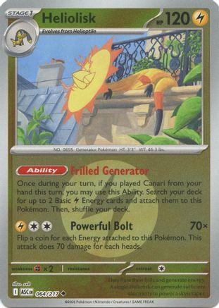 Heliolisk 064/217  - Reverse Holofoil ME Ascended Heroes - Uncommon