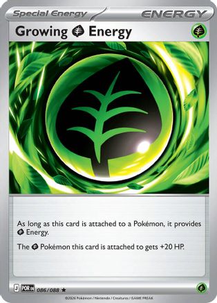 Growing Grass Energy 086  - Reverse Holofoil ME03 Perfect Order - Rare