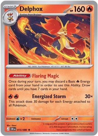 Delphox 013  - Reverse Holofoil ME04 Chaos Rising - Rare