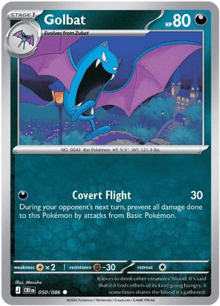 Golbat 050  - Reverse Holofoil ME04 Chaos Rising - Common
