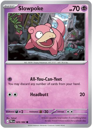 Slowpoke 029  - Reverse Holofoil ME05 Pitch Black - Common