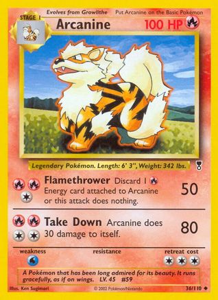 Arcanine  - Reverse Holofoil Legendary Collection - Uncommon