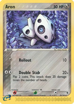 Aron - 25/109/109  - Reverse Holofoil Ruby and Sapphire - Uncommon