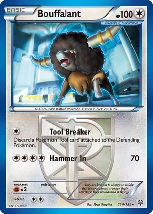 Bouffalant (Team Plasma)  - Reverse Holofoil Plasma Storm - Rare