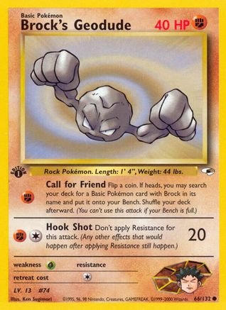 Brock's Geodude (66) 066  - 1st Edition Gym Heroes - Common