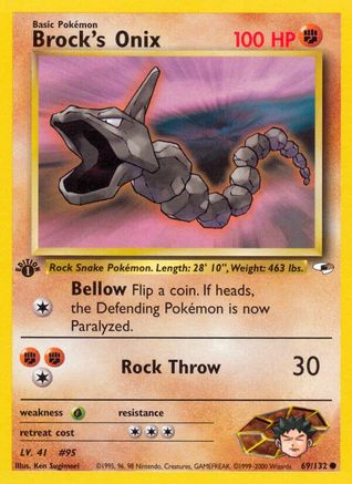 Brock's Onix (69) 069  - 1st Edition Gym Heroes - Common