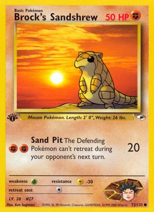 Brock's Sandshrew (72) 072  - 1st Edition Gym Heroes - Common