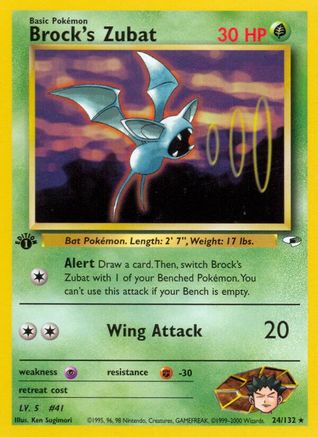 Brock's Zubat (24) 024  - 1st Edition Gym Heroes - Rare