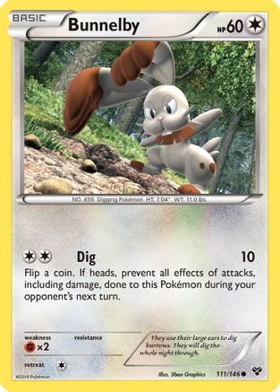 Bunnelby  - Reverse Holofoil XY Base Set - Common