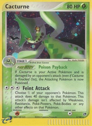 Cacturne  - Reverse Holofoil Sandstorm - Holo Rare