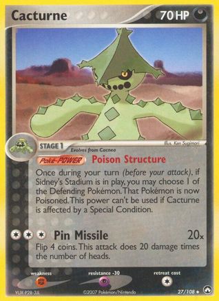 Cacturne  - Reverse Holofoil Power Keepers - Uncommon