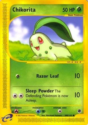 Chikorita (100)  - Reverse Holofoil Expedition - Common