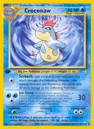 Croconaw (31) 031  - 1st Edition Neo Genesis - Uncommon
