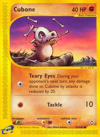 Cubone 072  Aquapolis - Common