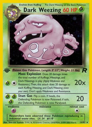 Dark Weezing (14) 014  - 1st Edition Holofoil Team Rocket - Holo Rare