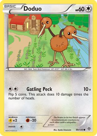 Doduo  - Reverse Holofoil Plasma Storm - Common