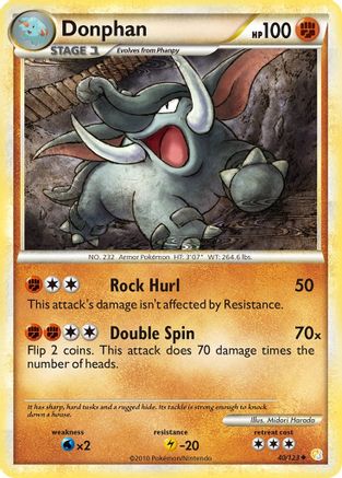 Donphan 040  HeartGold SoulSilver - Uncommon