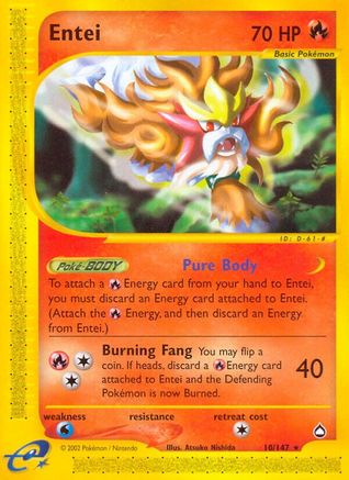 Entei  - Reverse Holofoil Aquapolis - Rare