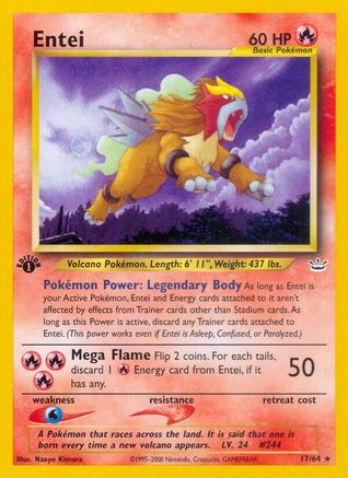 Entei (17) 017  - 1st Edition Neo Revelation - Rare