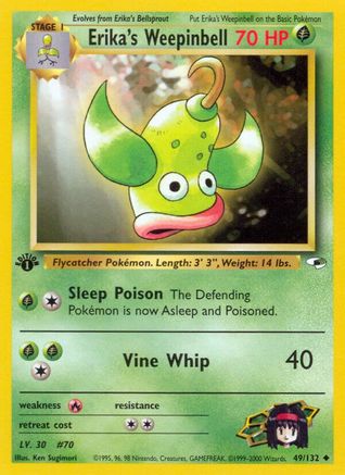 Erika's Weepinbell (49) 049  - 1st Edition Gym Heroes - Uncommon