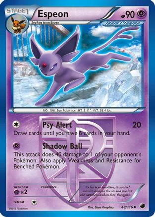 Espeon (Team Plasma) 048  - Reverse Holofoil Plasma Freeze - Uncommon