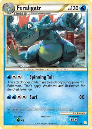 Feraligatr 020  - Reverse Holofoil HeartGold SoulSilver - Rare