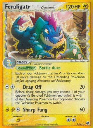 Feraligatr (Delta Species) 002  - Reverse Holofoil Dragon Frontiers - Holo Rare