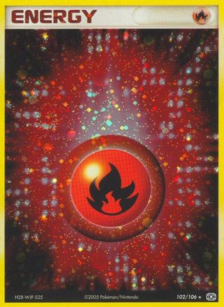 Fire Energy  - Holofoil Emerald - Holo Rare