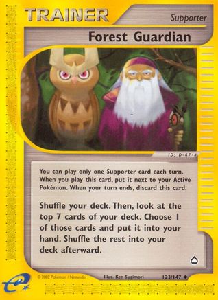 Forest Guardian 123  - Reverse Holofoil Aquapolis - Uncommon