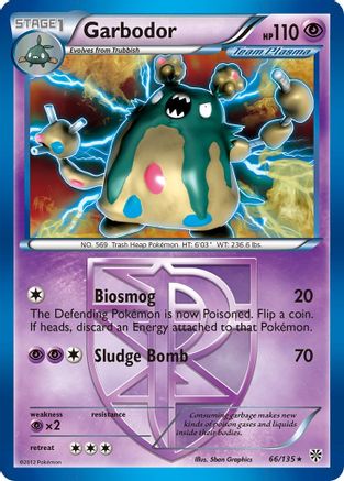 Garbodor (Team Plasma) (66) 066  - Reverse Holofoil Plasma Storm - Holo Rare