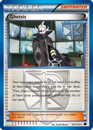 Ghetsis (Team Plasma) 101  - Reverse Holofoil Plasma Freeze - Holo Rare