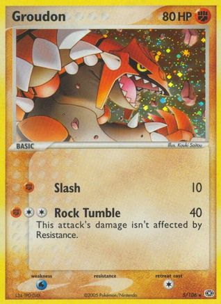 Groudon - 005/106/106  Emerald - Holo Rare