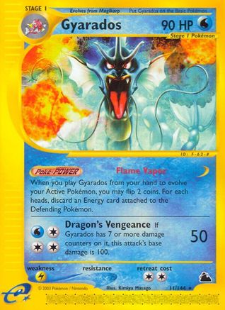Gyarados (11)  - Reverse Holofoil Skyridge - Rare