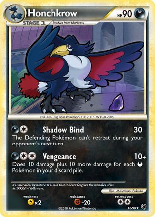 Honchkrow (16) 016  - Reverse Holofoil Undaunted - Rare