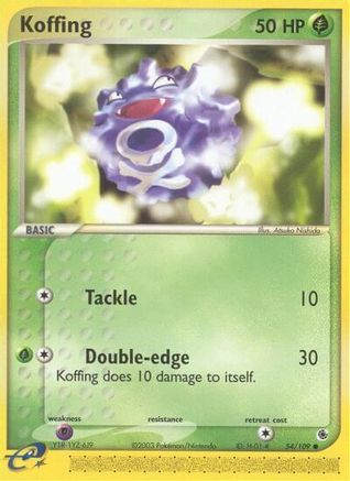 Koffing 054  - Reverse Holofoil Ruby and Sapphire - Common