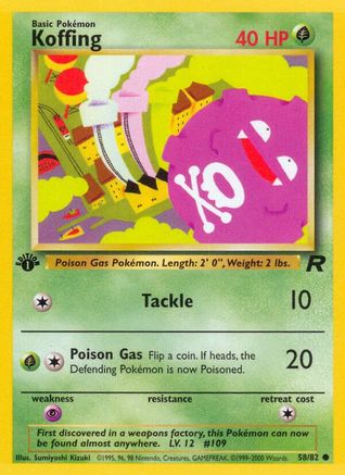 Koffing 058  - 1st Edition Team Rocket - Common