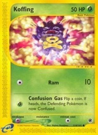 Koffing 114  - Reverse Holofoil Expedition - Common
