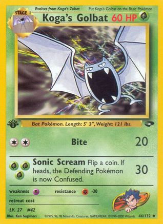 Koga's Golbat 046  - 1st Edition Gym Challenge - Uncommon