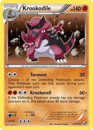 Krookodile 065/114  - Holofoil Black and White - Holo Rare