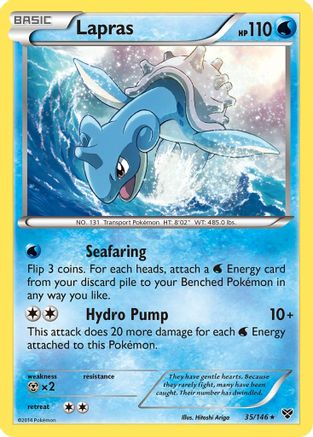 Lapras 035  - Reverse Holofoil XY Base Set - Holo Rare