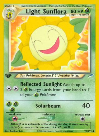 Light Sunflora 072  - 1st Edition Neo Destiny - Common
