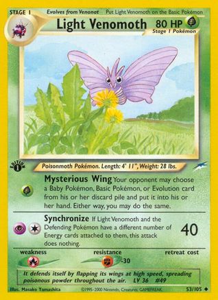 Light Venomoth 053  - 1st Edition Neo Destiny - Uncommon