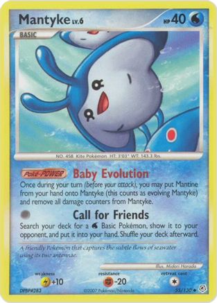 Mantyke 055  - Reverse Holofoil Diamond and Pearl - Uncommon