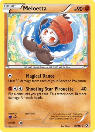 Meloetta (86) 086  - Reverse Holofoil Legendary Treasures - Rare