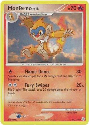 Monferno 056/130  - Reverse Holofoil Diamond and Pearl - Uncommon